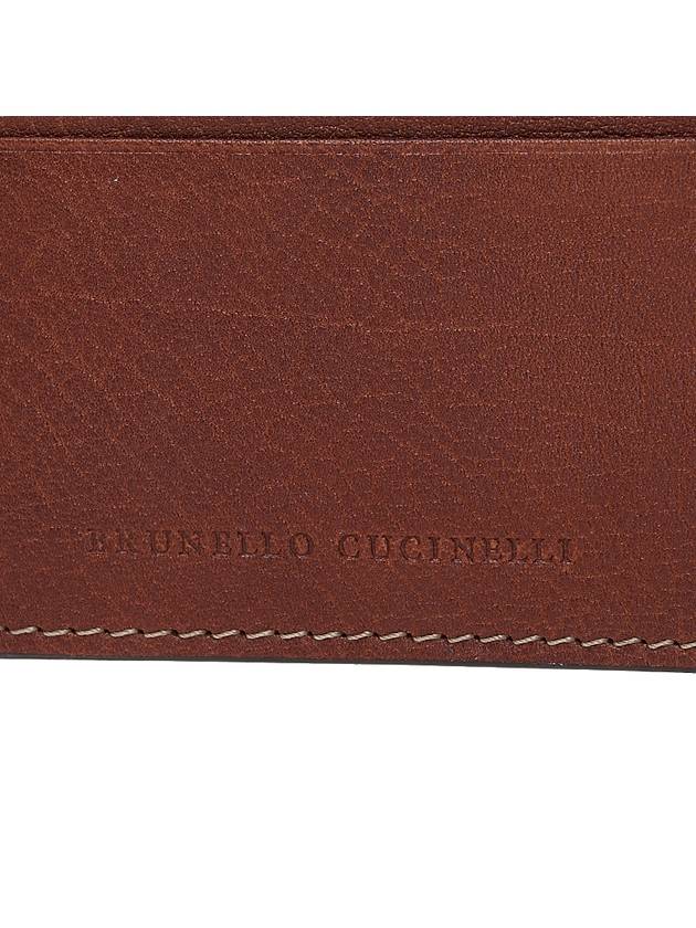 Embossed Logo Calfskin Half Wallet Brown - BRUNELLO CUCINELLI - BALAAN 7