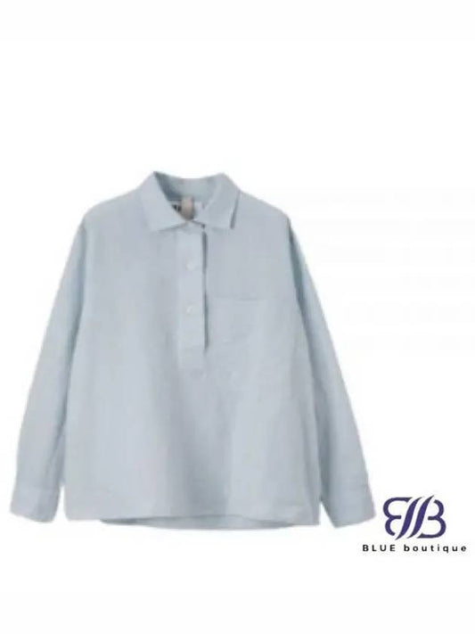 MHL BIG POCKET SWING SHIRT PALE BLUE WHSH0509S24LCQ PLB trendy - MARGARET HOWELL - BALAAN 1