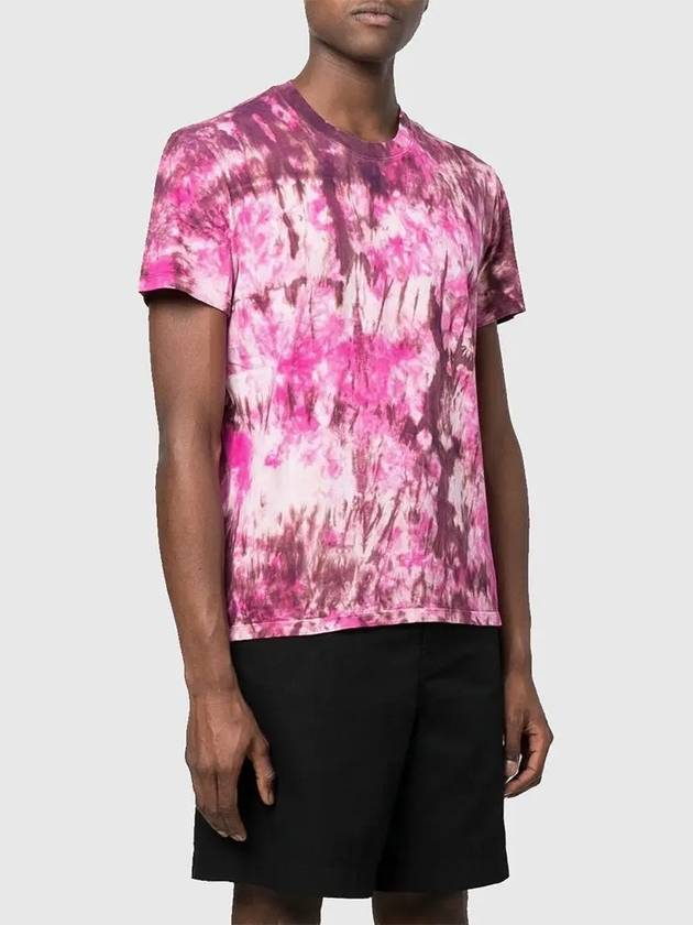 Tie Dye Short Sleeve T-Shirt Pink - AMI - BALAAN 3