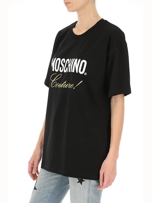 Women's Couture Logo Tee Short Sleeve TShirt Black A0709 540 2555 - MOSCHINO - BALAAN 7