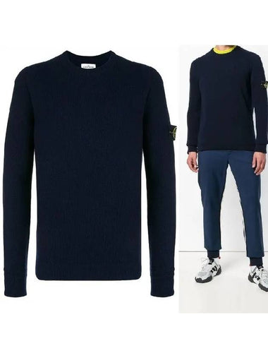 Men's round neck wool knit 6915540A3 V0020 - STONE ISLAND - BALAAN 1