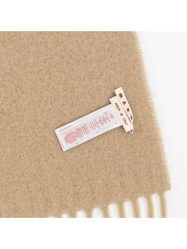 Logo Patch Knit Alpaca Muffler Beige - MARNI - BALAAN 6