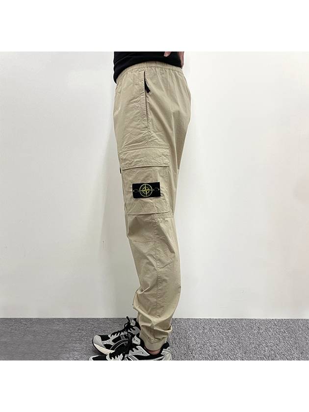 Stretch Cotton Tela Paracadute Cargo Straight Pants Sand - STONE ISLAND - BALAAN 5