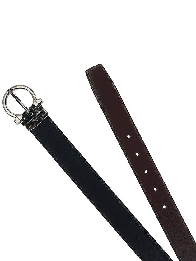 Reversible Adjustable Leather Belt Black - SALVATORE FERRAGAMO - BALAAN 9