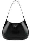 Triangular Logo Cleo Brushed Leather Shoulder Bag Black - PRADA - BALAAN 2