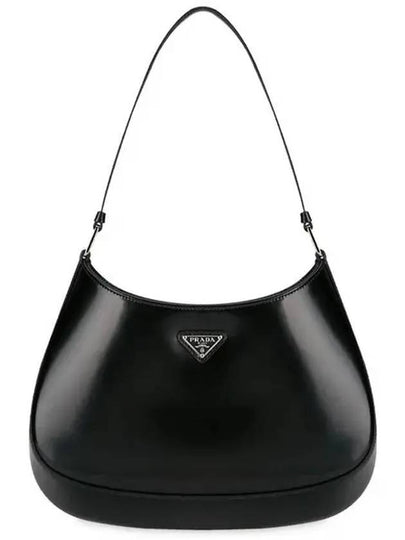 Triangular Logo Cleo Brushed Leather Shoulder Bag Black - PRADA - BALAAN 2