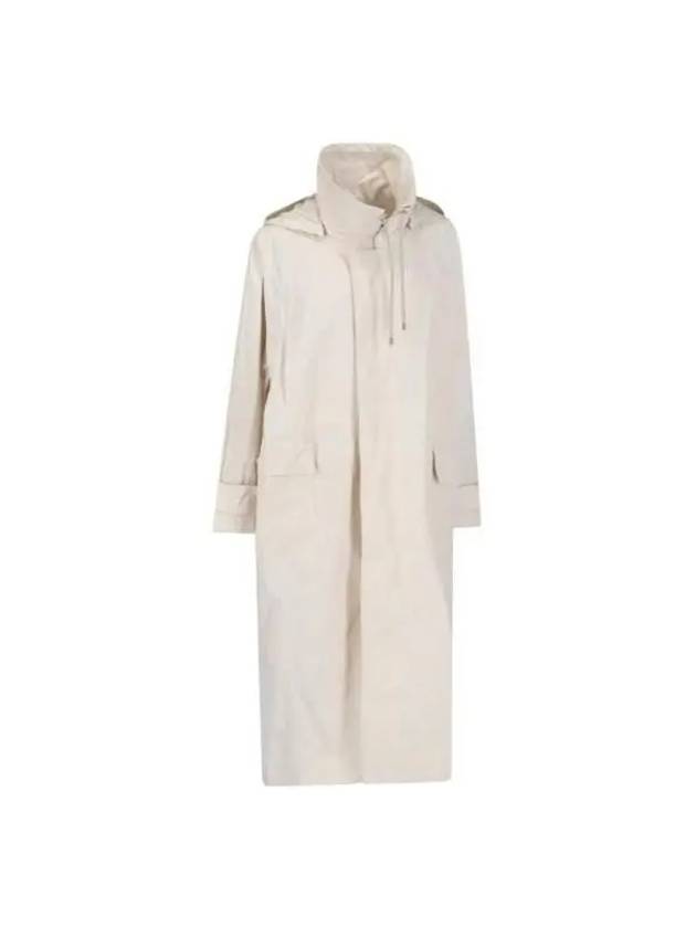 HIGH DENSITY HOODED COAT A23SC03PC IVORY - AURALEE - BALAAN 3