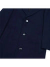 Men's Three Button Single Wool Coat Navy FCO307 WV0016 430 - AMI - 5