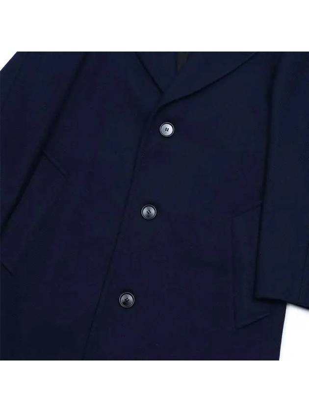 Men's Three Button Single Wool Coat Navy FCO307 WV0016 430 - AMI - 5