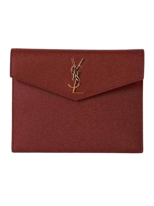 Envelope Uptown Baby Clutch Bag Burgundy - SAINT LAURENT - BALAAN 2