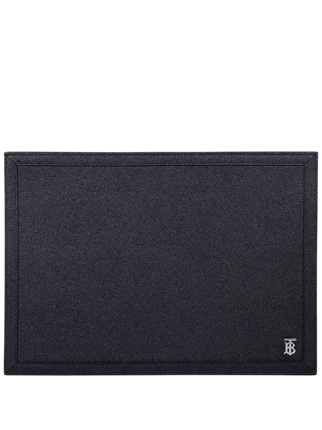 Monogram Motif Grained Leather Clutch Bag Black - BURBERRY - BALAAN 2