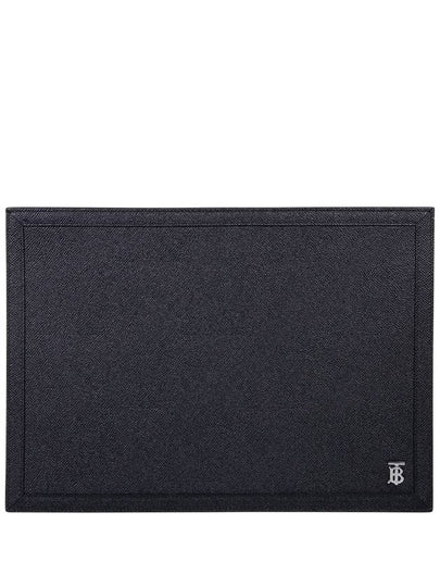 Monogram Motif Grained Leather Clutch Bag Black - BURBERRY - BALAAN 2