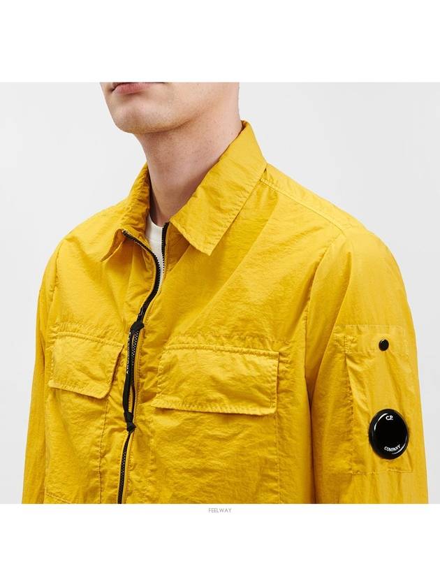 Chrome R Lens Wappen Overshirt Zip-Up Jacket Yellow - CP COMPANY - BALAAN 5