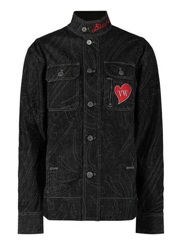 Heart Logo Floating Arrows Denim Jacket Black - VIVIENNE WESTWOOD - BALAAN 2