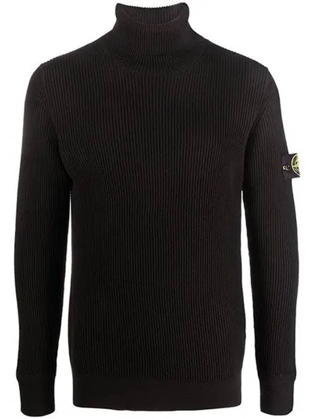 Wappen Patch Wool Turtleneck Black - STONE ISLAND - BALAAN 2