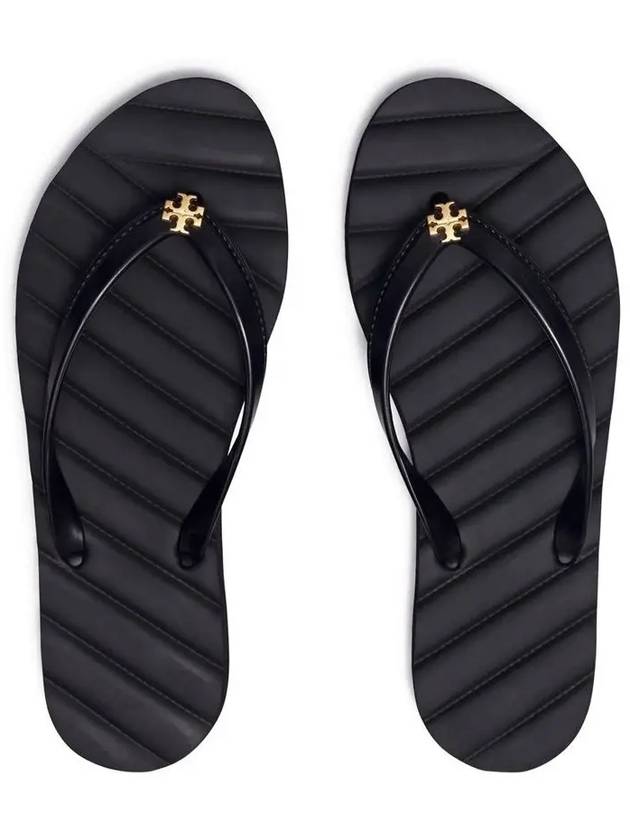 Kira Logo Flip Flops Black - TORY BURCH - BALAAN 5