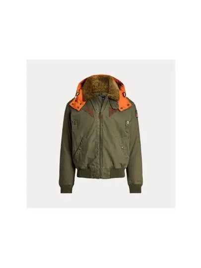 Contrast Hooded Bomber Jacket Green - POLO RALPH LAUREN - BALAAN 2