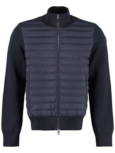 Padded Cotton Zip-Up Cardigan Navy - MONCLER - BALAAN 1