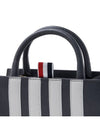 Pebble Grain Leather 4 Bar Mini Trapeze Tote Bag Dark Gray - THOM BROWNE - BALAAN 9