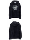 Smudge Logo Hoodie Navy - STONE ISLAND - BALAAN 6