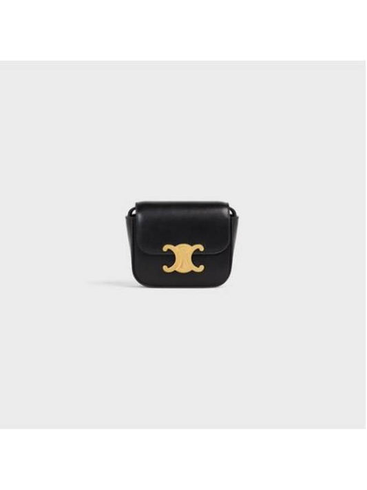 Triomphe Small Shiny Calfskin Cross Bag Black - CELINE - BALAAN 2