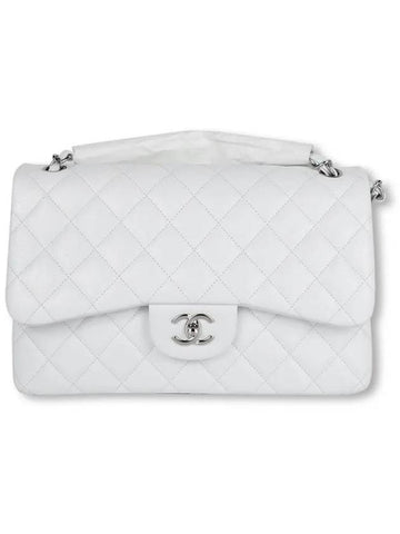 Classic Caviar White Jumbo Silver A28600 - CHANEL - BALAAN 1