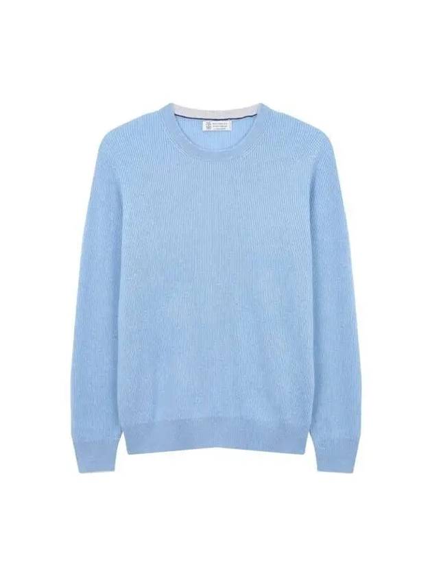 10 ePoint Men s Soft Cashmere Crew Neck Pullover Blue 271739 - BRUNELLO CUCINELLI - BALAAN 1