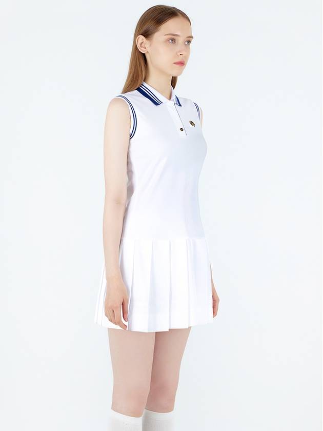 WOMEN SLEEVELESS ONE-PIECE WHITE - MEASPHERA - BALAAN 3