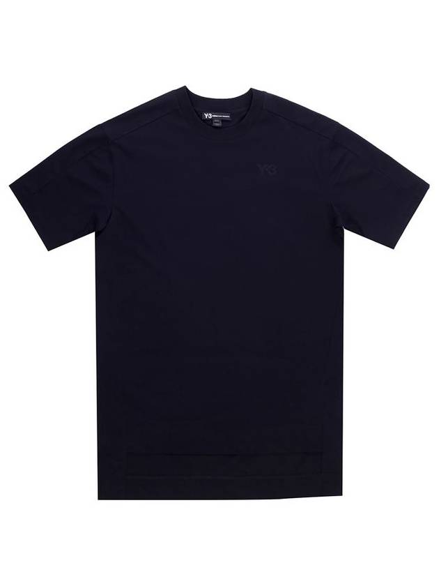 Small Logo Round Neck Short Sleeve T-Shirt Black - Y-3 - BALAAN 1