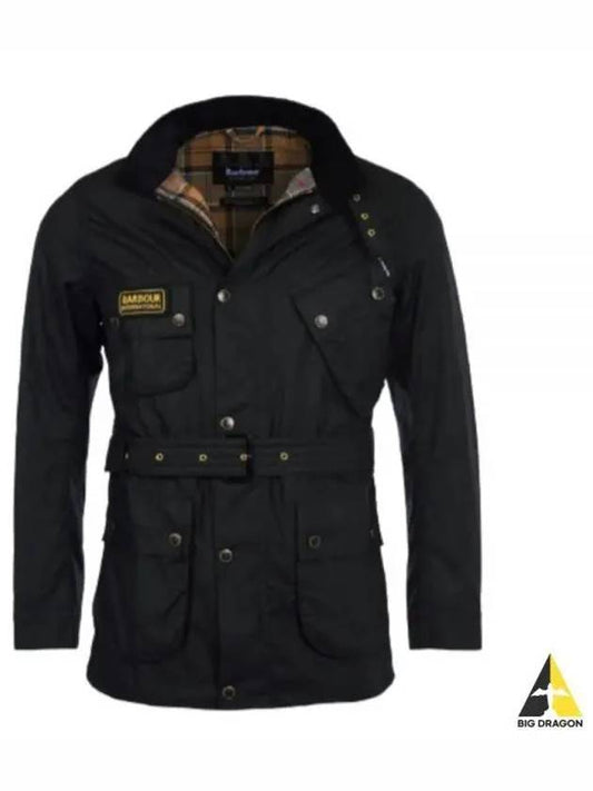 Men's International A7 Wax Slim Jacket Black - BARBOUR - BALAAN 2