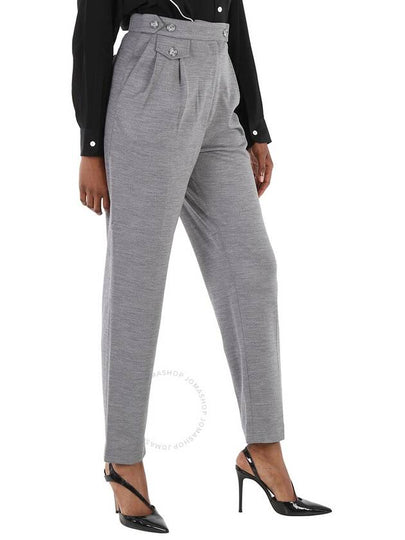 Burberry Cloud Grey Wool -blend Cutout Tailored Trousers, Brand Size 6 (US Size 4) - BURBERRY - BALAAN 2