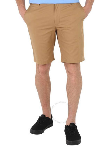 Burberry Men's Camel Logo Applique Cotton Twill Chino Shorts, Brand Size 44 (Waist Size 29.5