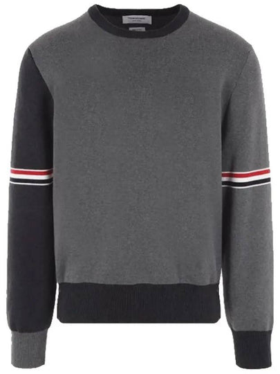 RWB Striped Crew Neck Knit Top Grey - THOM BROWNE - BALAAN 2