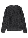 Men's Regular Fit Crew Neck Wool Knit Top Black Grey - FENDI - BALAAN 2