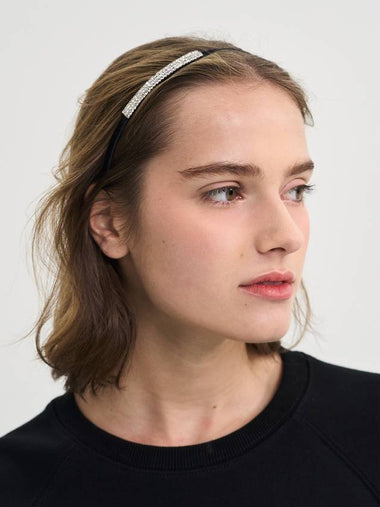 Square Silver Jewel Hairband Black - SORRY TOO MUCH LOVE - BALAAN 1