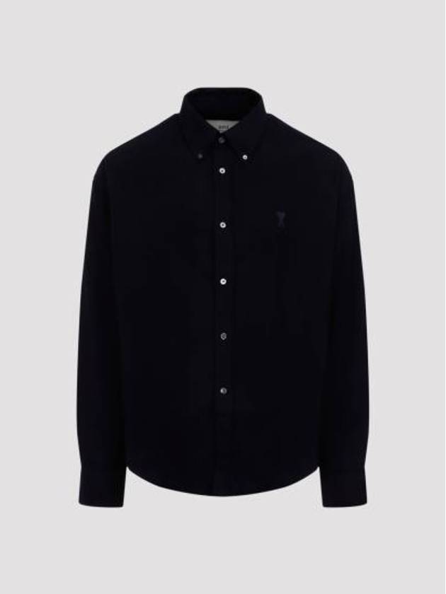 De Coeur Boxy Fit Long Sleeve Shirt Navy - AMI - BALAAN 1