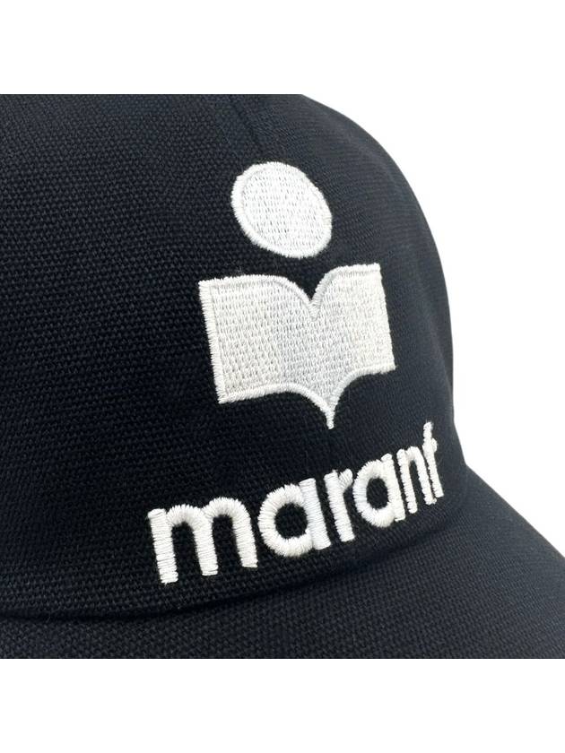 Tyron Logo Cotton Ball Cap Black - ISABEL MARANT - BALAAN 4