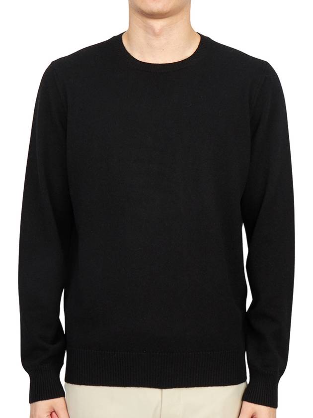 Men's Crew Neck Cashmere Knit Top Black - DRUMOHR - BALAAN 2