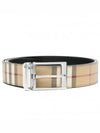 Square Buckle Check Reversible Coated Fabric Leather Belt Beige - BURBERRY - BALAAN 2