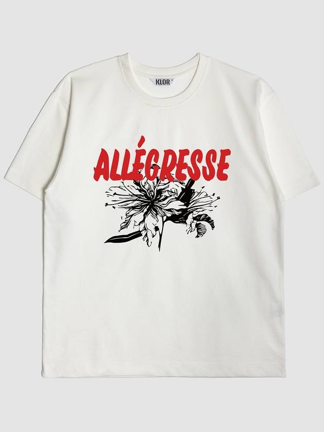 Allegresse Graphic Short Sleeve T-Shirt Cream White - KLOR - BALAAN 1