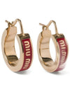 Enamel Hoop Earrings 5IO1032F6T - MIU MIU - BALAAN 1