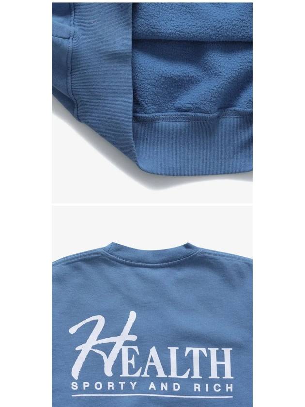 Crew Neck Brushed Sweatshirt Blue - SPORTY & RICH - BALAAN 4