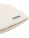 Logo Wool Twist Beanie Women s - GANNI - BALAAN 3