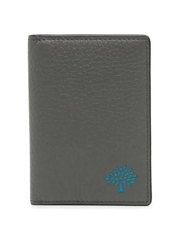 Signature Tree Print Heavy Grain Leather Card Wallet Grey - MULBERRY - BALAAN 1