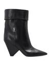 Nikki Ankle Middle Boots Black - SAINT LAURENT - BALAAN 1