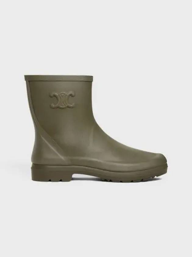 Natural Rubber Mid Rain Boots Khaki - CELINE - BALAAN 2