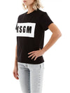 Box Logo Short Sleeve T-Shirt Black - MSGM - BALAAN 4