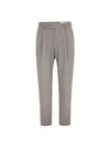 Men's Tapered One-Tuck Set-up Slacks Beige - SOLEW - BALAAN 1