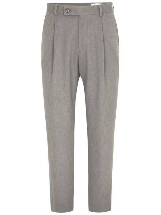 Men's Tapered One-Tuck Set-up Slacks Beige - SOLEW - BALAAN 1