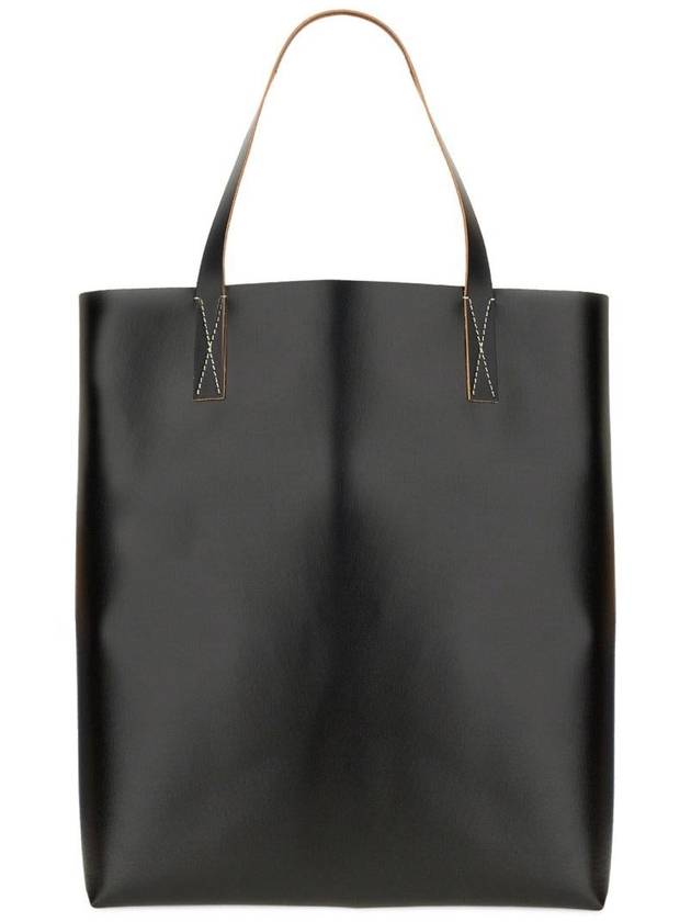 Logo Shopper Tote Bag Black White - MARNI - BALAAN 5